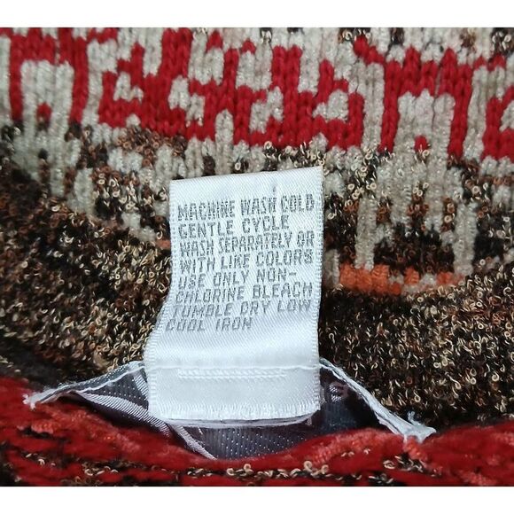 Womens y2k vintage sweater medium grandma granola rust earthtone brown green - Picture 7 of 9